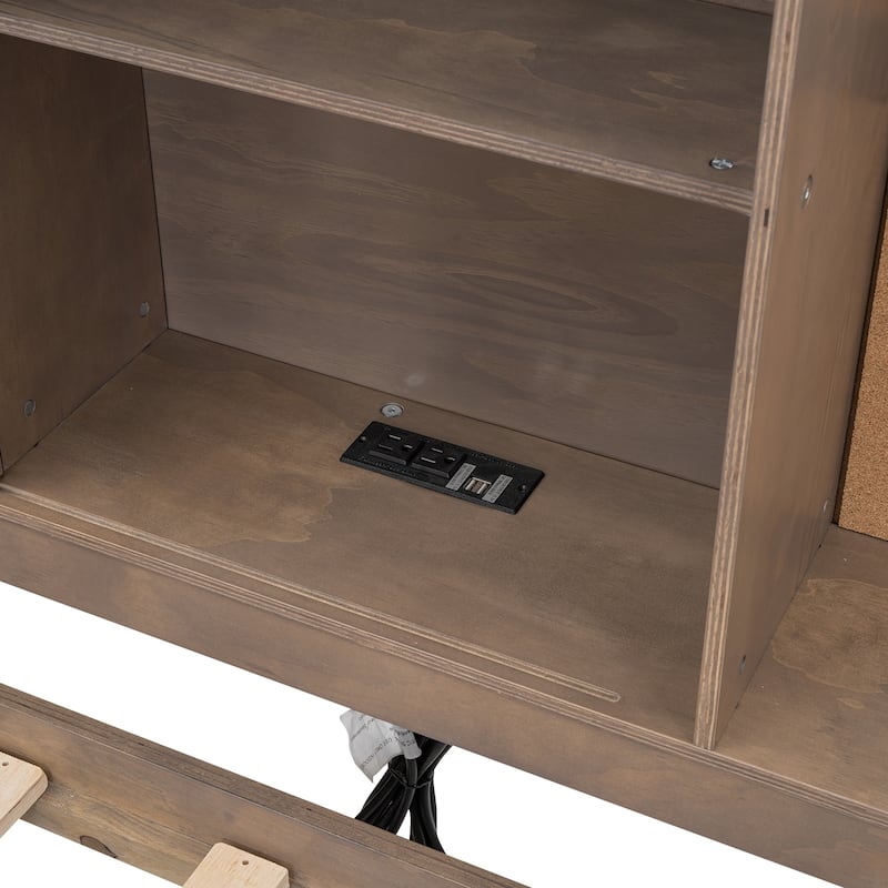 Twin Size Lounge Daybed with Storage, USB Ports and 3 Drawers