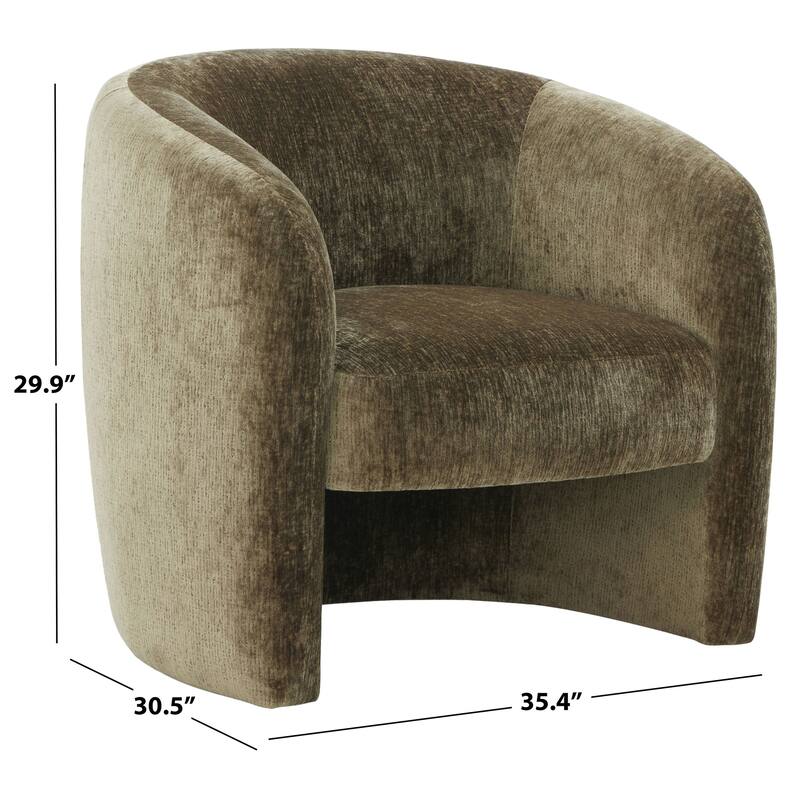 SAFAVIEH Couture Sangita Barrel Back Accent Chair - 35" W x 31" D x 30" H - 35"W x 31"D x 30"H