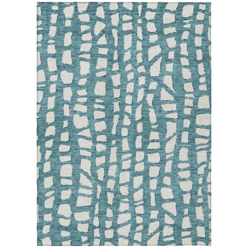 HomeRoots Abstract Transitional Rectangle Outdoor Rug