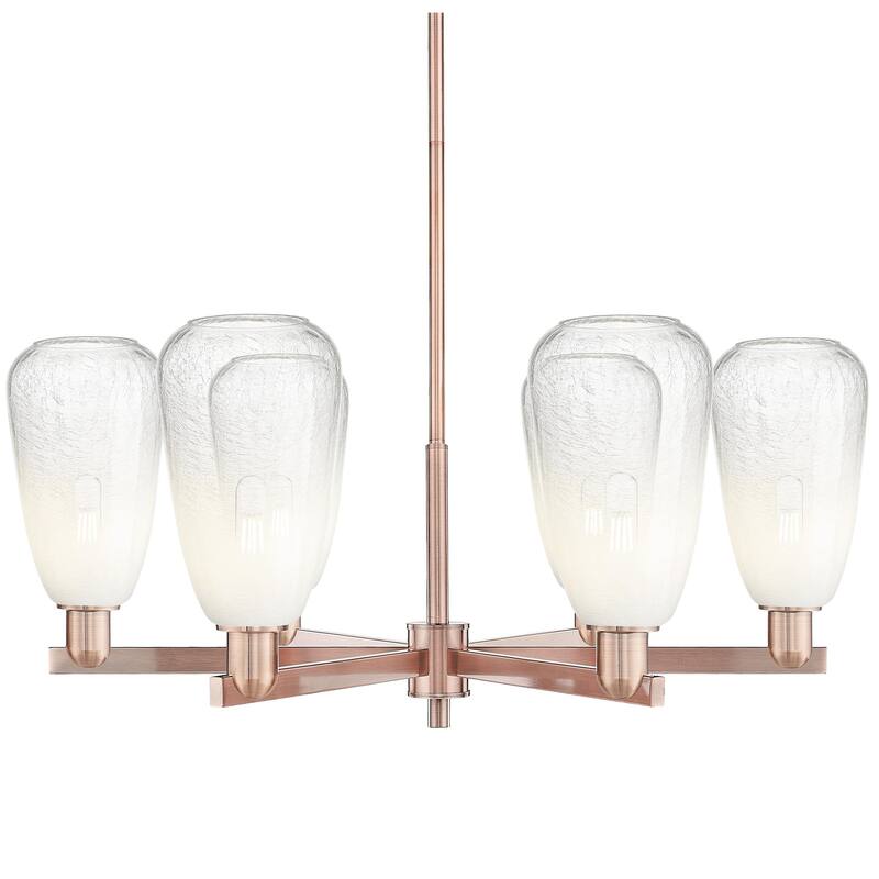 Innovations Lighting 716-6CR-15-24 Brookhaven Almond Chandelier - Antique Copper / Opal