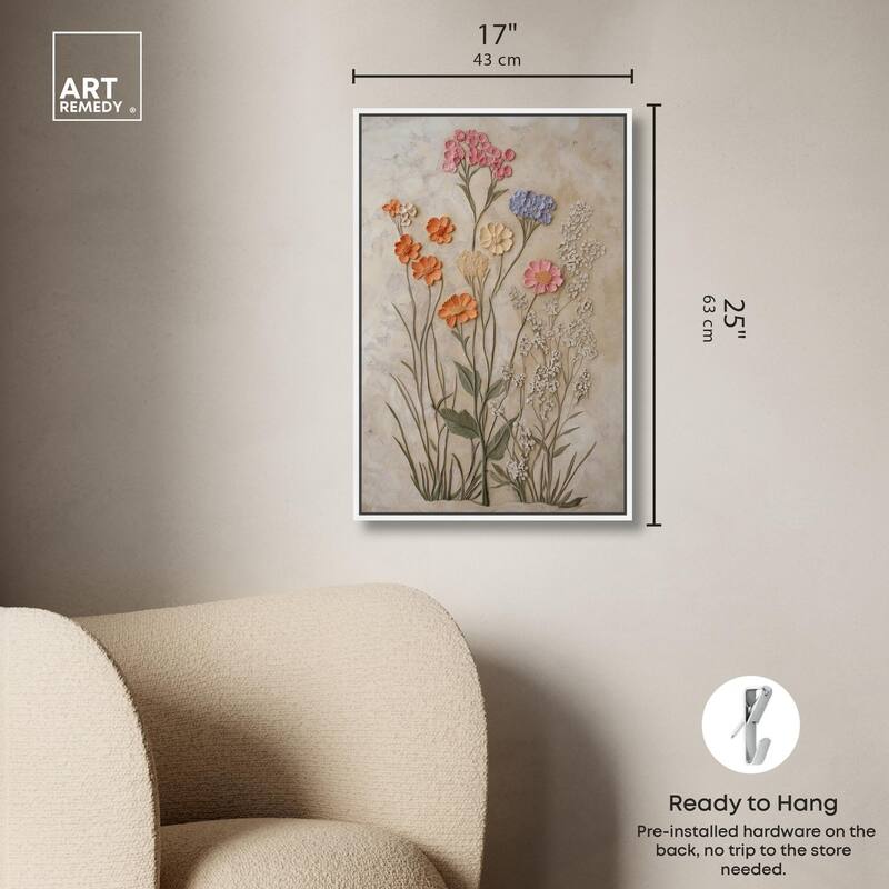 Sculpted Flora Frieze IV Canvas by Art Remedy