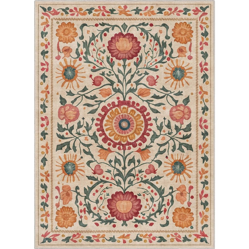 Well Woven Apollo Suzani Tribal Medallion Flat-Weave Area Rug