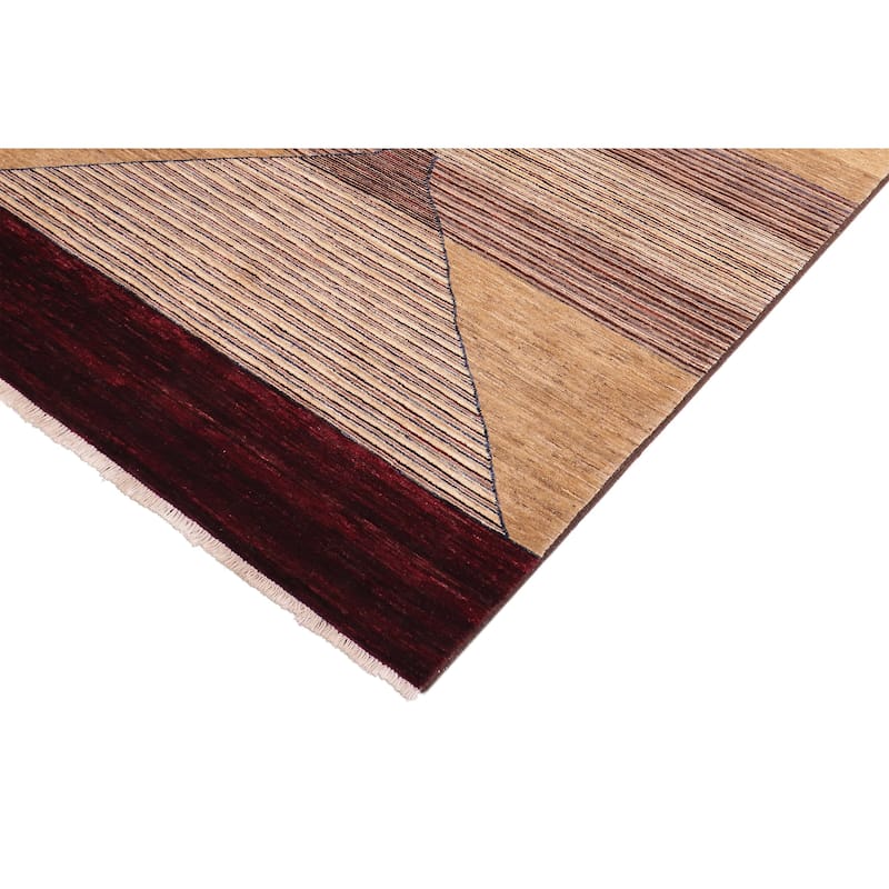 Chic hourglass Echo Gabbeh Hand Knotted Wool Area Rug