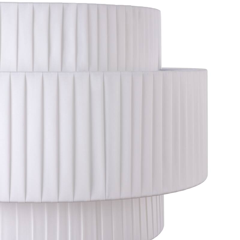 Modern 3-Tier Drum Chandeliers Fabric Shade Ceiling Hanging Pendant - 3-Tier/23.6inch