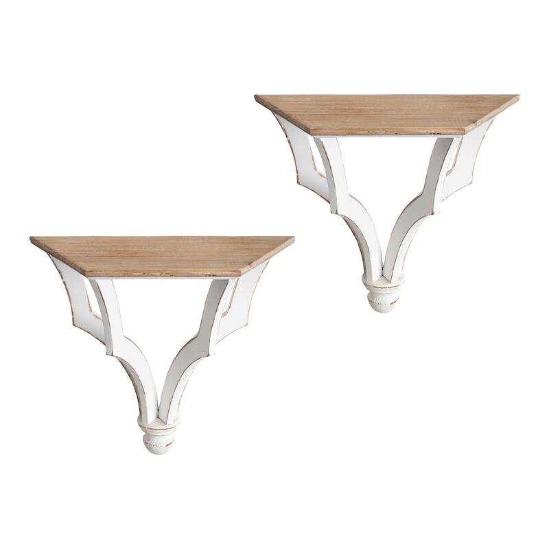 Kate and Laurel Corbett Rustic Wood Shelf Set - 2 Piece