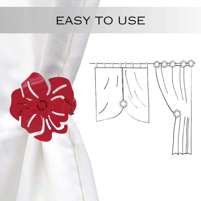 Evideco Metal Clip Big Size Poppy Set of 2 - 2.10"L x 2.8"W x 1.12"D