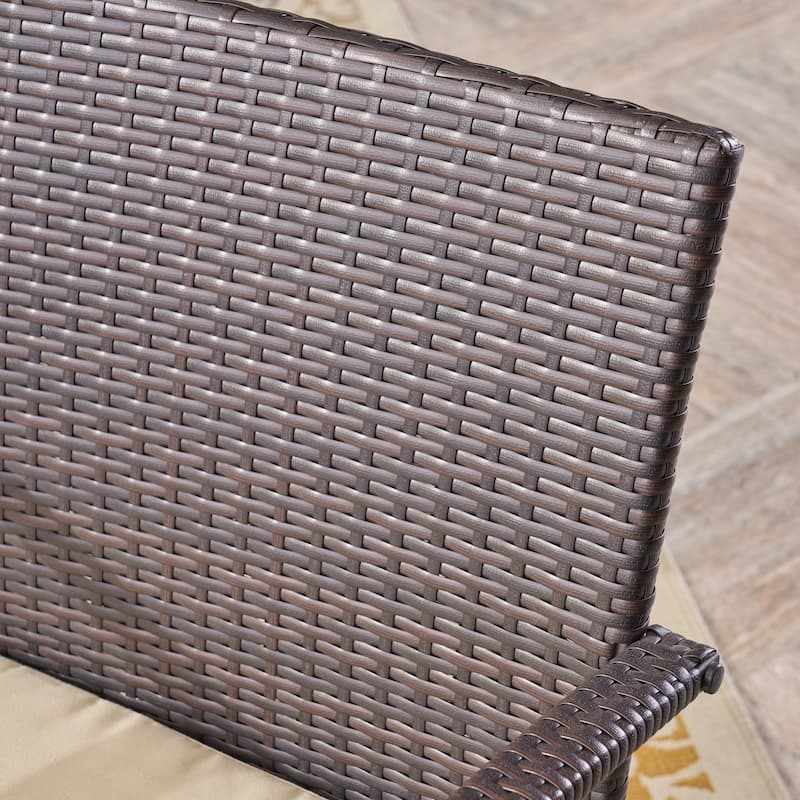 Chilton Outdoor 5 Piece Acacia Wood and Wicker Dining Set by Christopher Knight Home