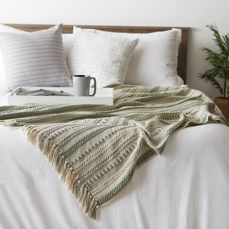 DII Braided Stripe Decorative Throw