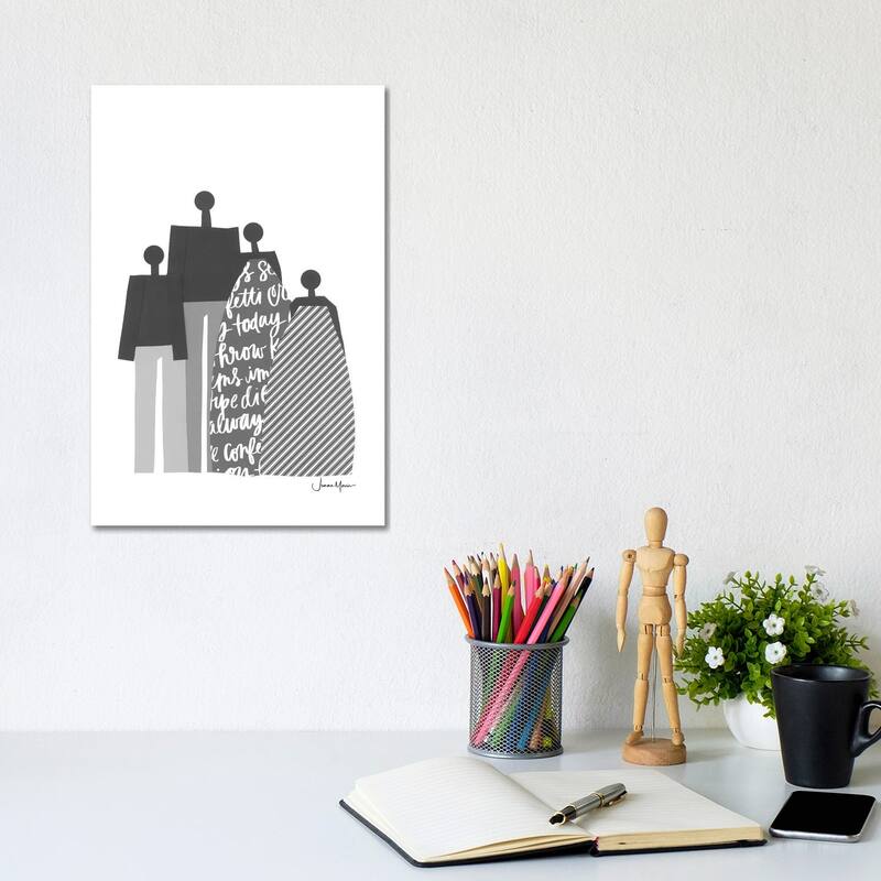 iCanvas "African Family Portrait In Black & White" by LouLouArtStudio Canvas Print - 12x8x0.75