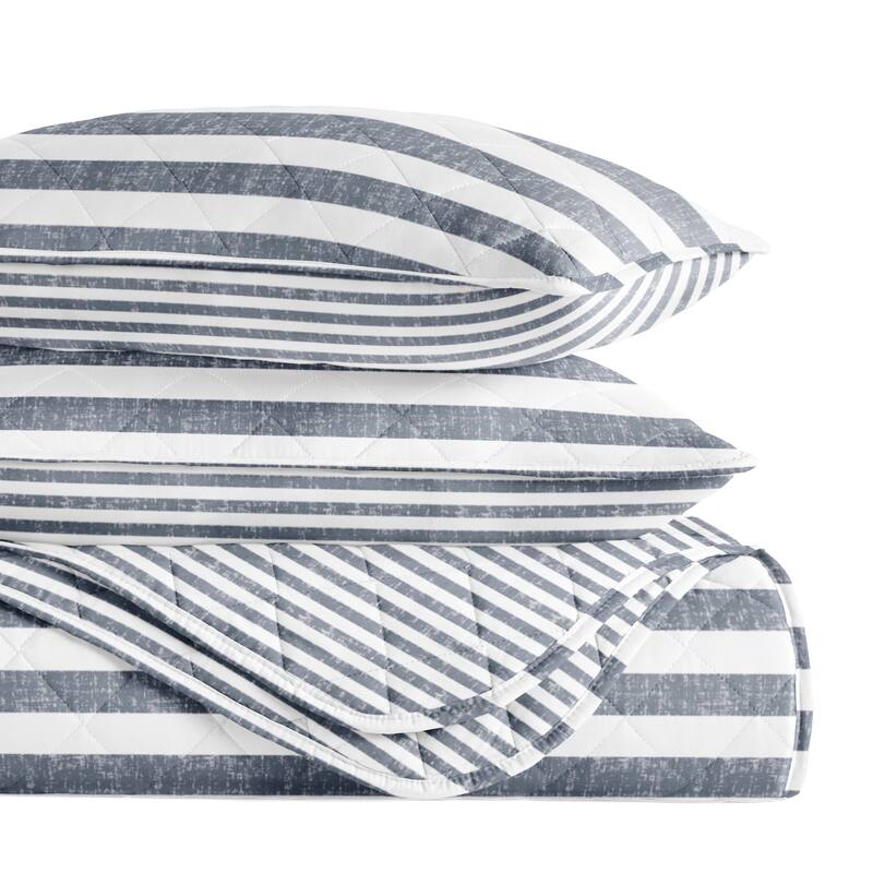 Becky Cameron All Season 3 Piece Striped Reversible Quilt Set