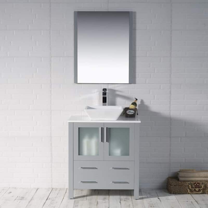 Blossom Sydney 30" Bathroom Vanity with Ceramic Vessel Sink and Mirror