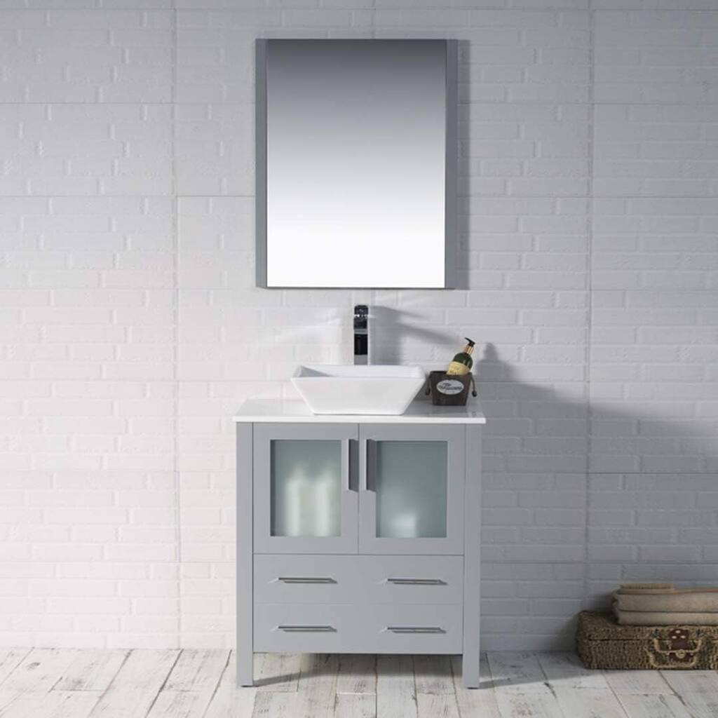 Blossom Sydney 30" Bathroom Vanity with Ceramic Vessel Sink and Mirror