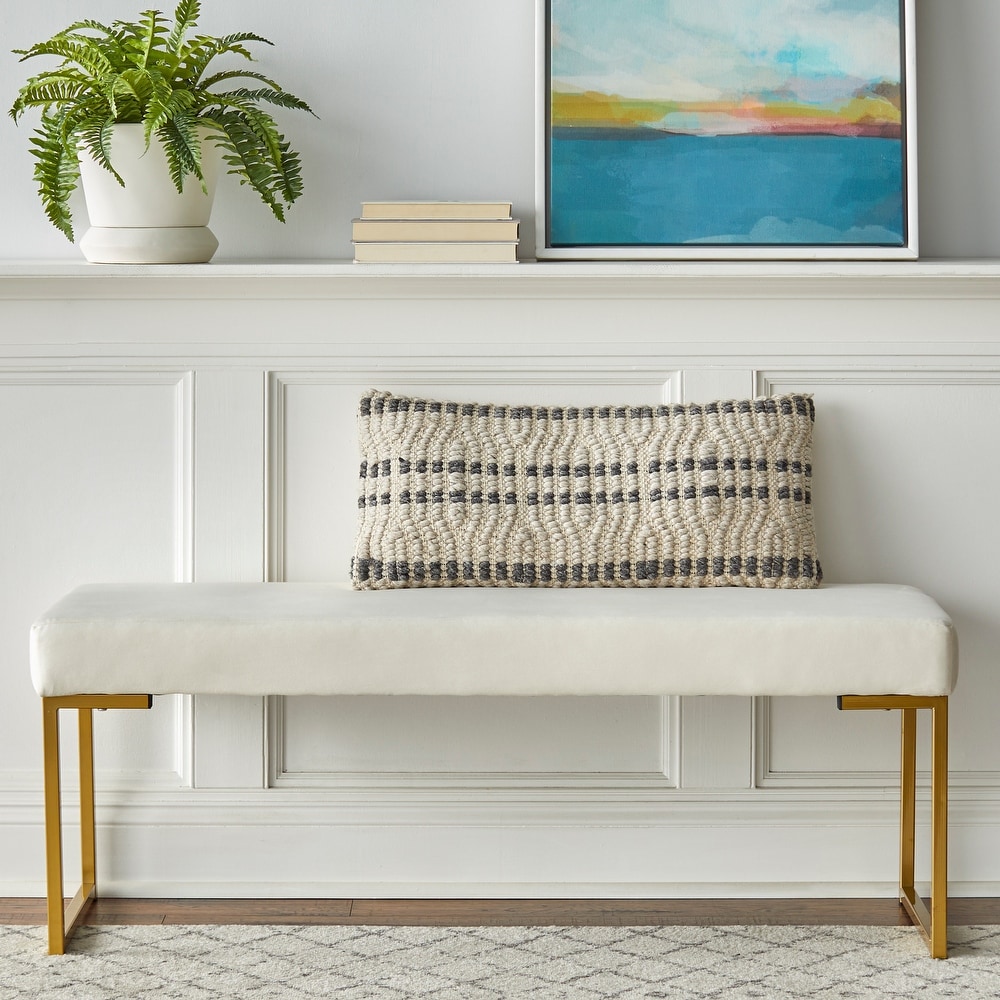 WHITE + GOLD: BENCH SEAT CUSHION  Indoor bench seating, Indoor bench  cushions, Bench seat cushion