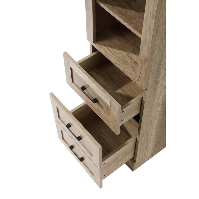 Fresco 16-28 Inch Bath Storage Glass Cabinet