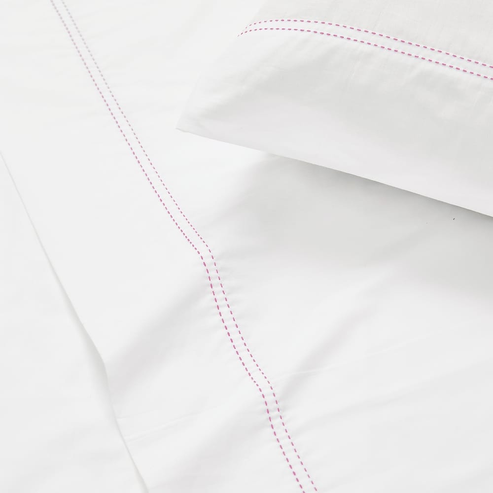SCOUT Pick Stitch Cotton Percale Sheet Set