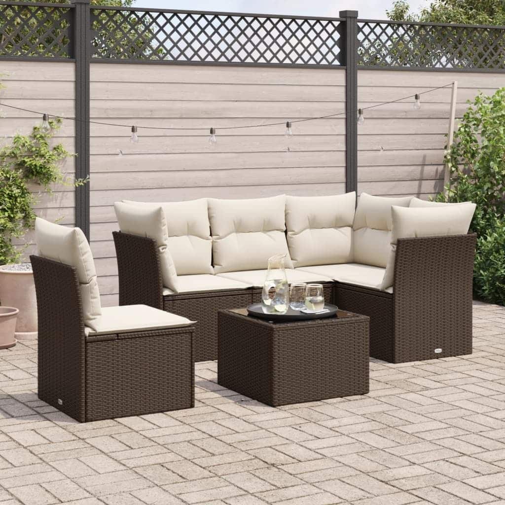 vidaXL Garden Sofa Set Brown PE rattan Large Modular Garden Sofa Set - 21.7 x 21.7 x 14.6