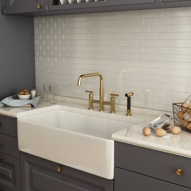 Clihome Morden Stainless Kitchen Bridge Faucet with Sprayer