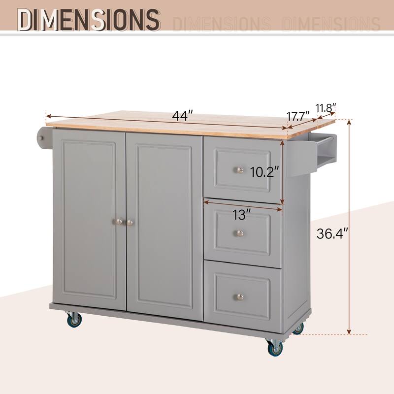 MAISON ARTS Rolling Kitchen Island Cart on Wheels