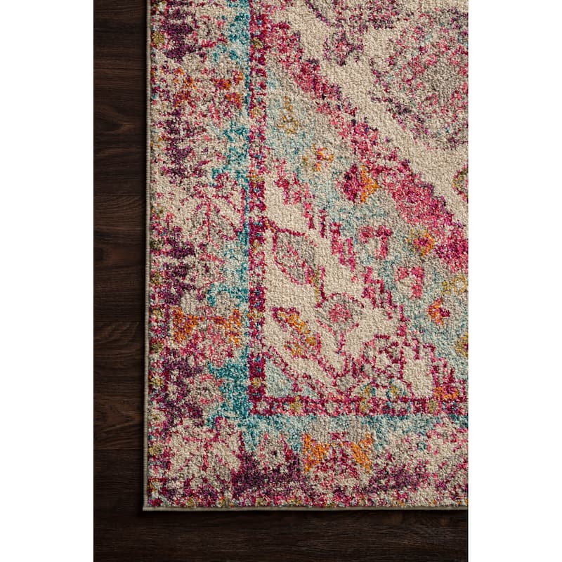 Alexander Home Vintage Boho Diamond Medallion Distressed Rug