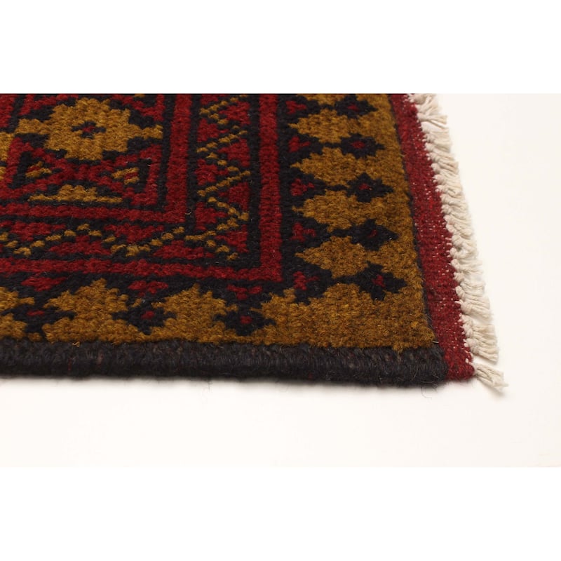 ECARPETGALLERY Hand-knotted Afghan Light Brown Wool Rug - 2'9 x 4'1