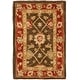 preview thumbnail 8 of 9, SAFAVIEH Handmade Anatolia Letitia Traditional Oriental Hand-spun Wool Rug 2' x 3' - Olive/Rust - Rectangle