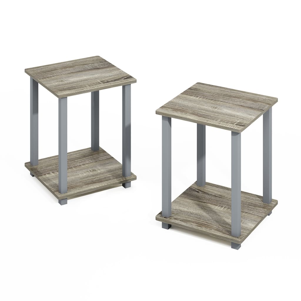 19.6 in. Tall French Oak/Grey Wood 2-Shelf Bookcase