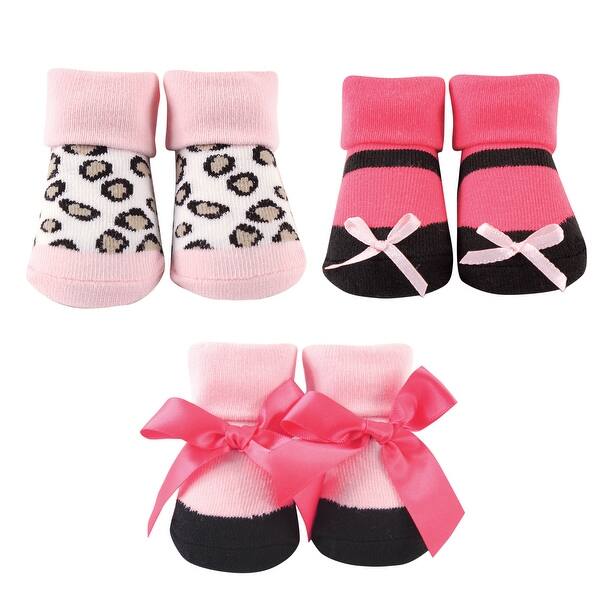 slide 1 of 1, Luvable Friends Baby Girl Socks Giftset, Leopard, 0-9 Months - Leopard Leopard - 0-9 Months