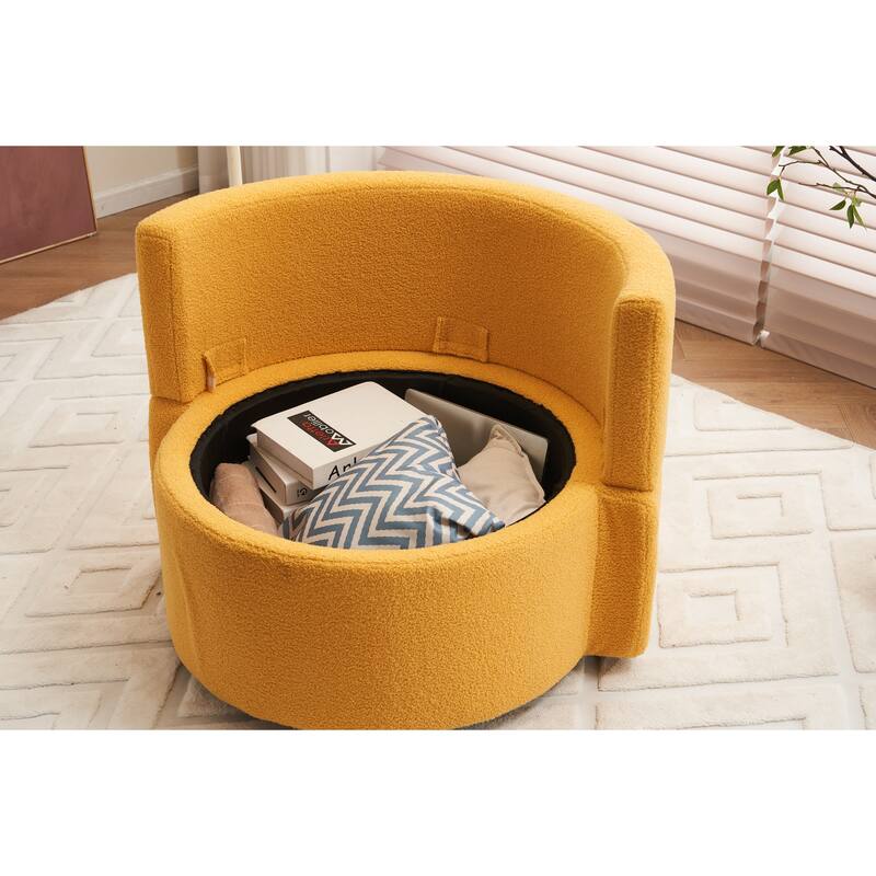 31.5" Swivel Barrel Chair with Storage