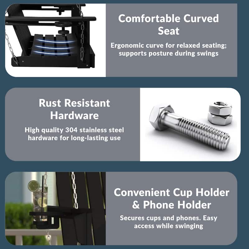 Hanniford Poly Adirondack 50 Inch Porch Swing