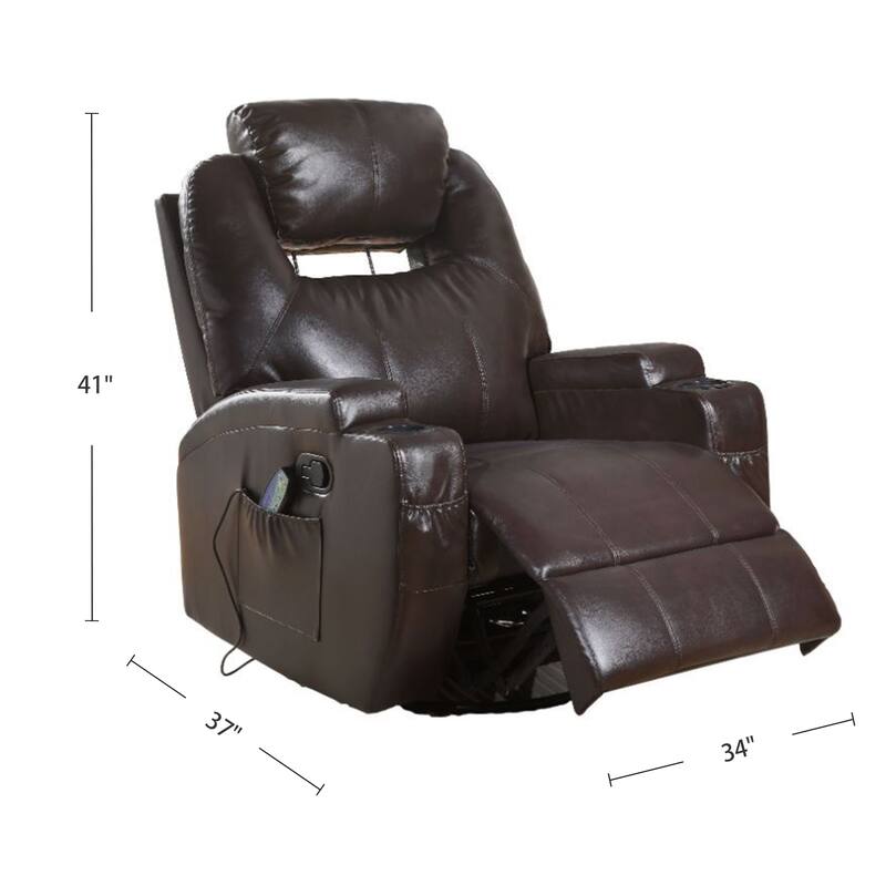 PU Upholstered Rocker Recliner with Swivel