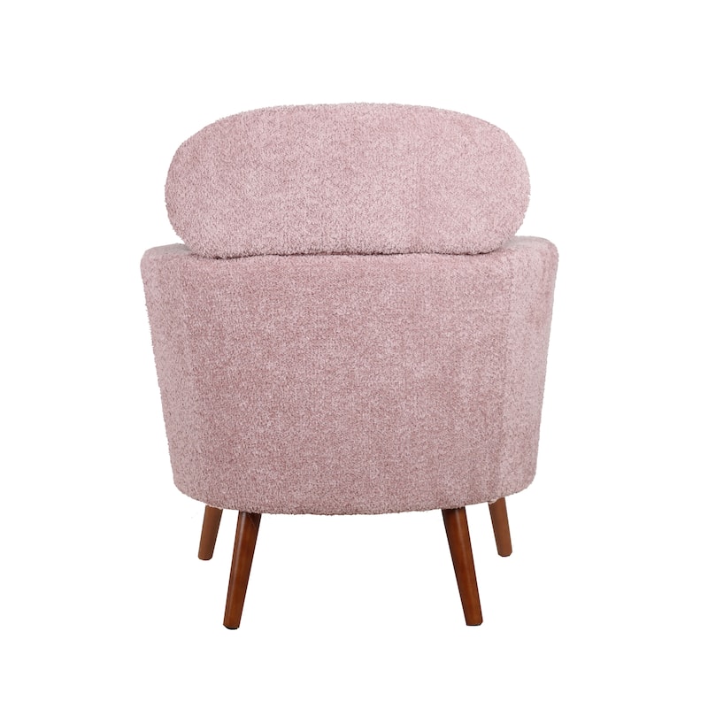 Porthos Home Rhys Sherpa Fabric Accent Barrel Chair with Rubberwood Legs