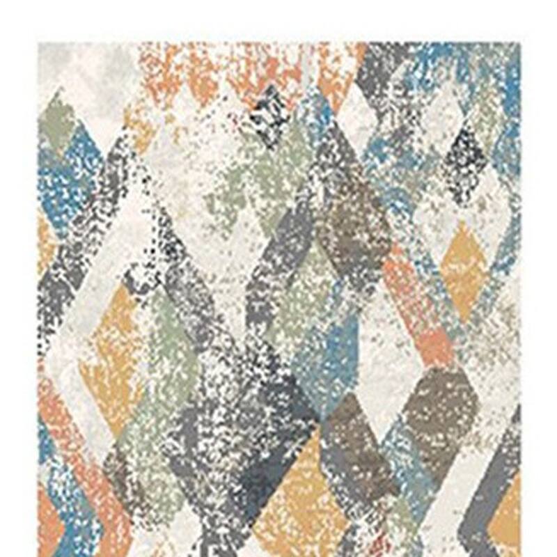 Cexox Distressed Geometric Modern Stain Resistant Woven with Fringe Area Rug By HomeRoots