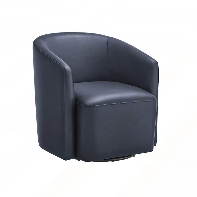 Faux Leather Swivel Barrel Chair