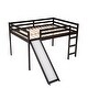 preview thumbnail 29 of 30, Multifunctional Full Size Loft Bed with Slide, Wood Loft Bed Full with Playhouse Design, Kids Loft Bed Frame for Boys Girls