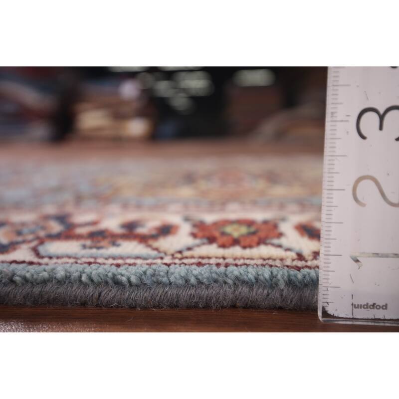 Light Blue Heriz Serapi Oriental Runner Rug Hand-Knotted Wool Carpet - 2'6"x 8'1"