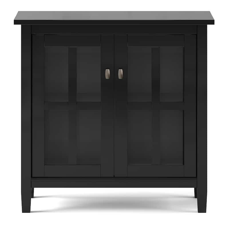 WYNDENHALL Norfolk SOLID WOOD 32 inch Wide Transitional Low Storage Cabinet - 32"w x 14"d x 31" h