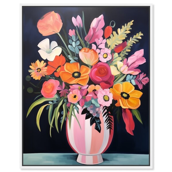 Some Flowers Are Pink Canvas Colorful Maximalist Flower Art by Art