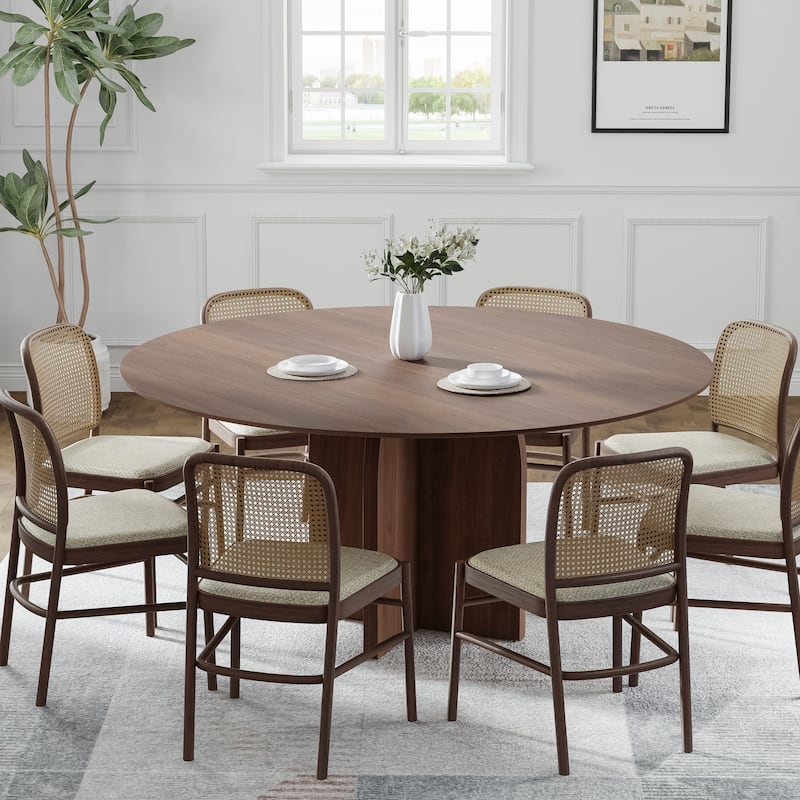 Solid Wood Round Dining Table for 4-8 People Nordic style