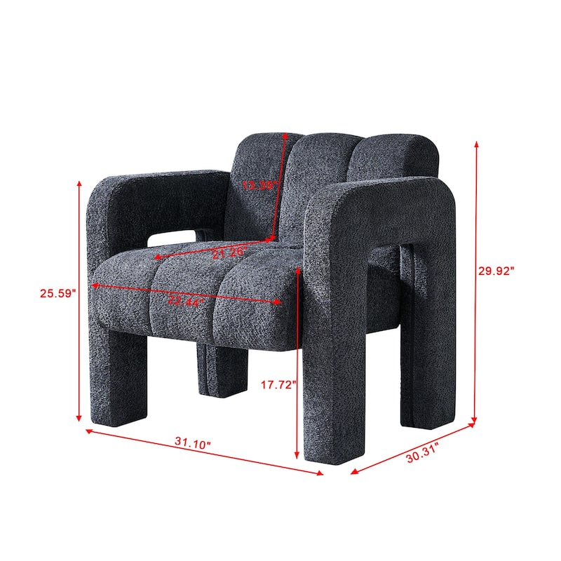 31.10" Wide Boucle Upholstered Accent Chair