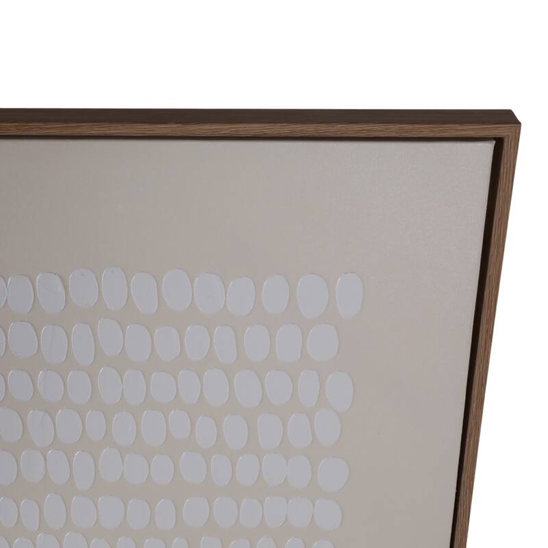 Canvas Wall Art Framed Decorative Textured Dots Lines - 48" Ivory