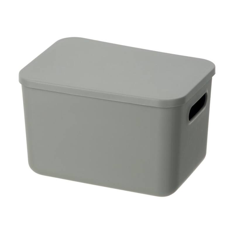 YBM Home Stackable Plastic Storage Bin with Lid, Grey - 10.25"x7.25"x6.25" - 1 Piece