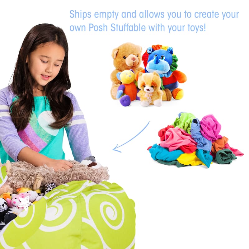 Kids' Stuffed Animal Storage Bean Bag Chair Cover or Toy Organizer