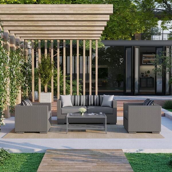 slide 2 of 20, Martha Stewart Monarch 4-Piece Conversation Set in Dark Grey