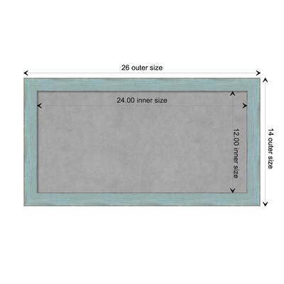 Framed Magnetic Board, Sky Blue Rustic