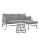 preview thumbnail 41 of 52, EROMMY 3-Piece Patio Conversation Set with Glass Table & 2 Armchairs, Seat Cushions