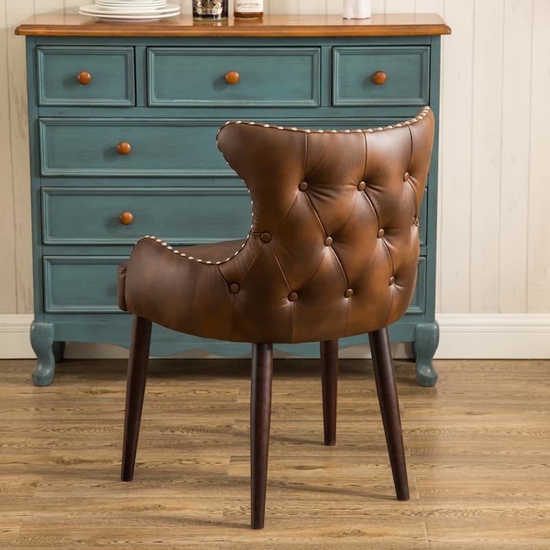 23.5" Faux Leather Barrel Chair