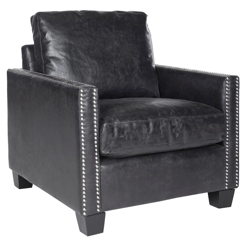 SAFAVIEH Cassondra Antique Black Club Chair - 29.5" x 32.3" x 32.3" - 30Wx32Dx32H