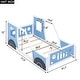 preview thumbnail 5 of 10, Twin Size Classic Car-Shaped Platform Bed with Decorative Wheels, Pine Wood Frame, and Easy Assembly, Blue