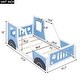 preview thumbnail 13 of 30, Twin Size Classic Car-Shaped Platform Bed with Wheels and Full-Length Guardrail