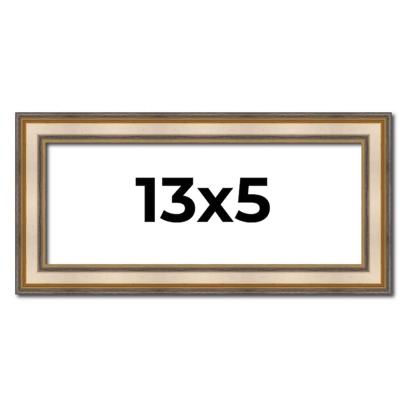 13x5 Frame Gold Solid Wood Shadow Box Width 1.5 Inches | Interior Frame Depth 2 3/8 Inches